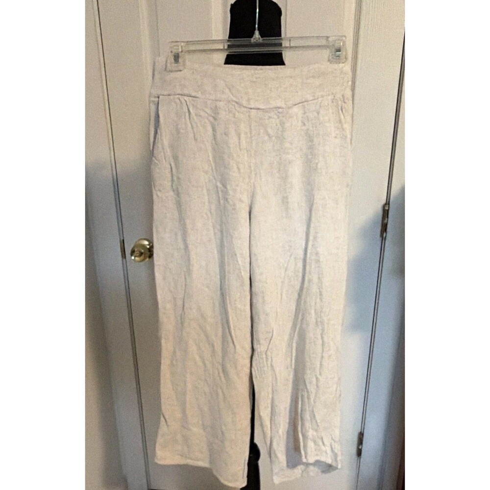 Sienna Sky Women's Palazzo Pants Size M Pockets Elastic Waist Tan